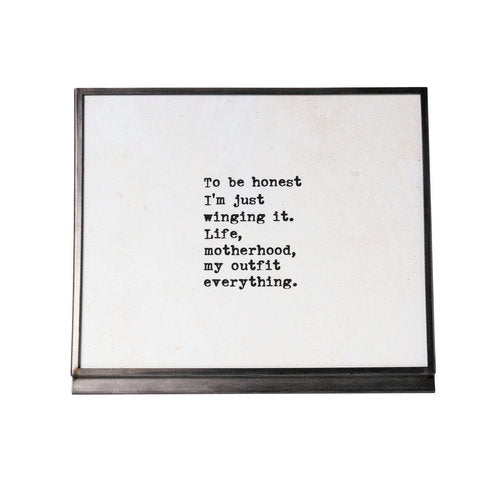 Metal & Glass Frame w/ Easel & saying--18HCX511